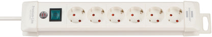 Premium-Line 6fach weiss *DE* 3m H05VV-F3G1,5 mit Schalter