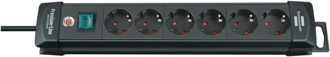 Premium-Line 6fach schwarz *DE* 3m H05VV-F3G1,5 mit Schalter 3m H05VV-F3G1,5 mit Schalter