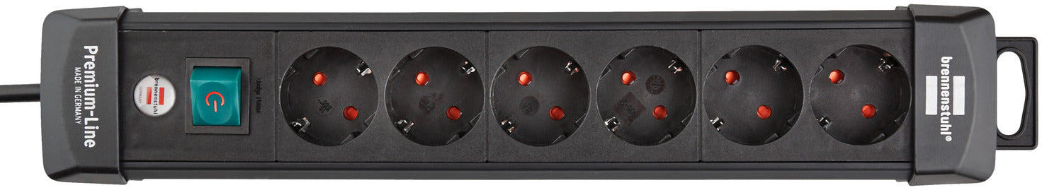 Premium-Line 6fach schwarz *DE* 3m H05VV-F3G1,5 mit Schalter 3m H05VV-F3G1,5 mit Schalter