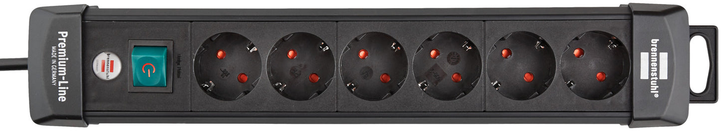 Premium-Line 6fach schwarz *DE* 3m H05VV-F3G1,5 mit Schalter 3m H05VV-F3G1,5 mit Schalter