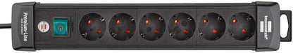 Premium-Line 6fach schwarz *DE* 3m H05VV-F3G1,5 mit Schalter 3m H05VV-F3G1,5 mit Schalter