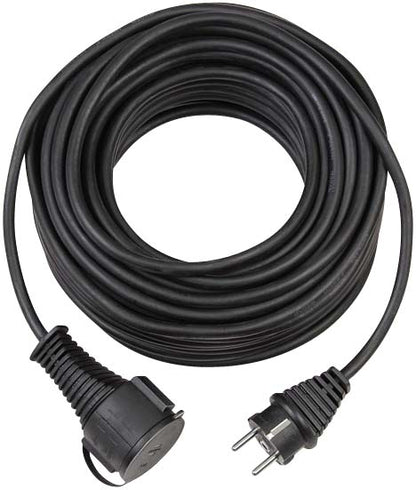 Verl.-Kabel BREMAXX 10m schwarz matt N05V3V3-F3G1,5 - Stecker u. Kupplung