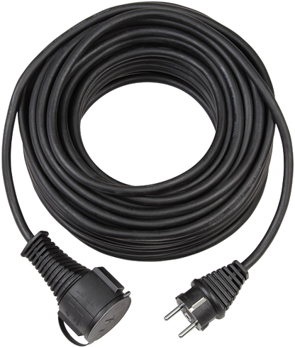 Verl.-Kabel BREMAXX 10m schwarz matt N05V3V3-F3G1,5 - Stecker u. Kupplung