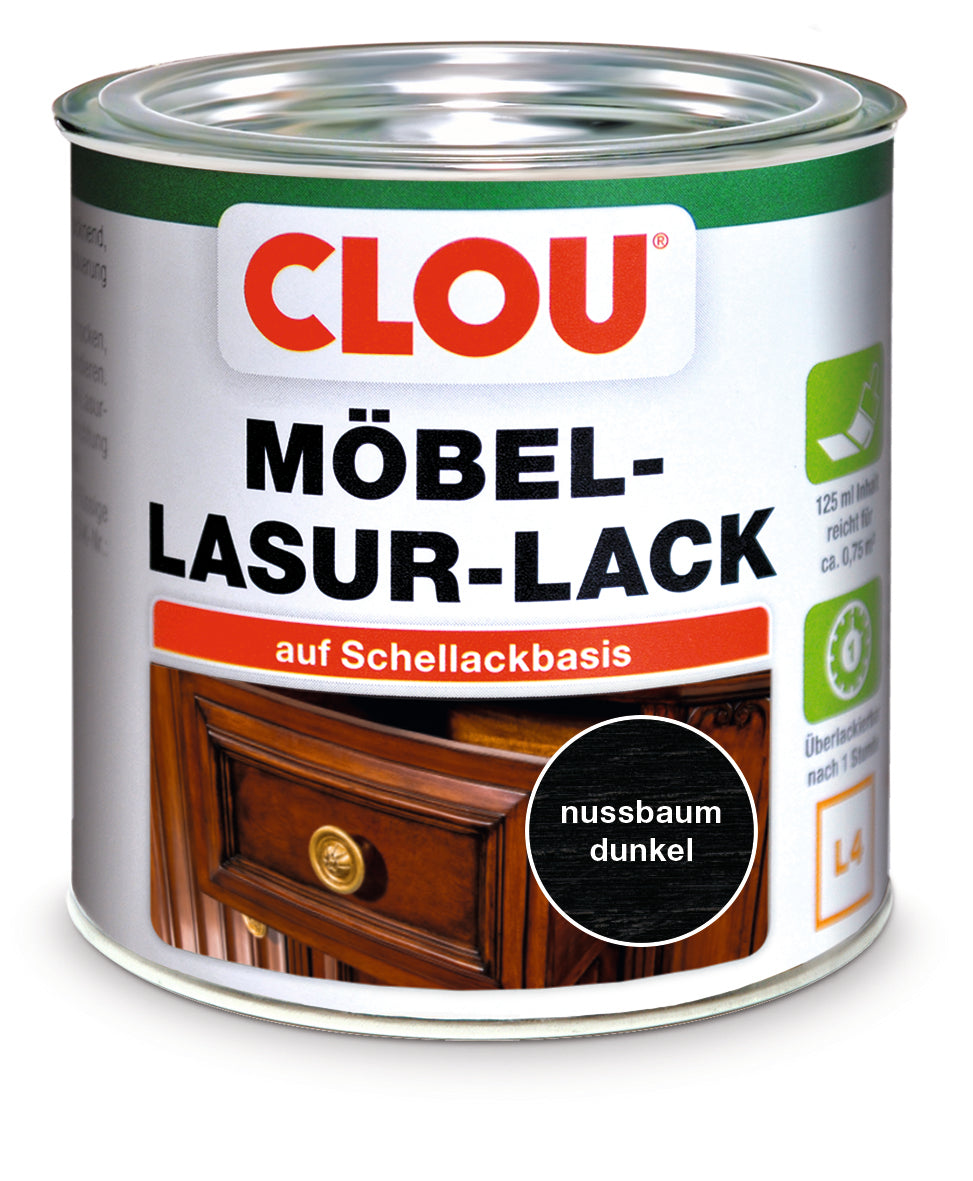 Möbel-Lasur Lack L4 125 ml nußbaum dunkel