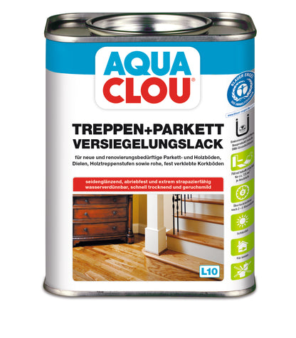 Aqua Clou Treppen und Parkettlack 0,75 Liter | seidenglänzend