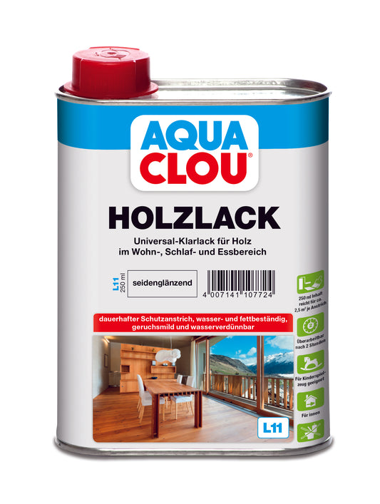 Aqua Clou Holz-Klarlack 0,25 Liter | seidenglänzend