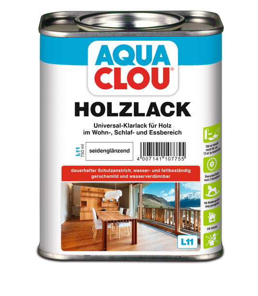 Aqua Clou Holz-Klarlack 0,75 Liter | seidenglänzend