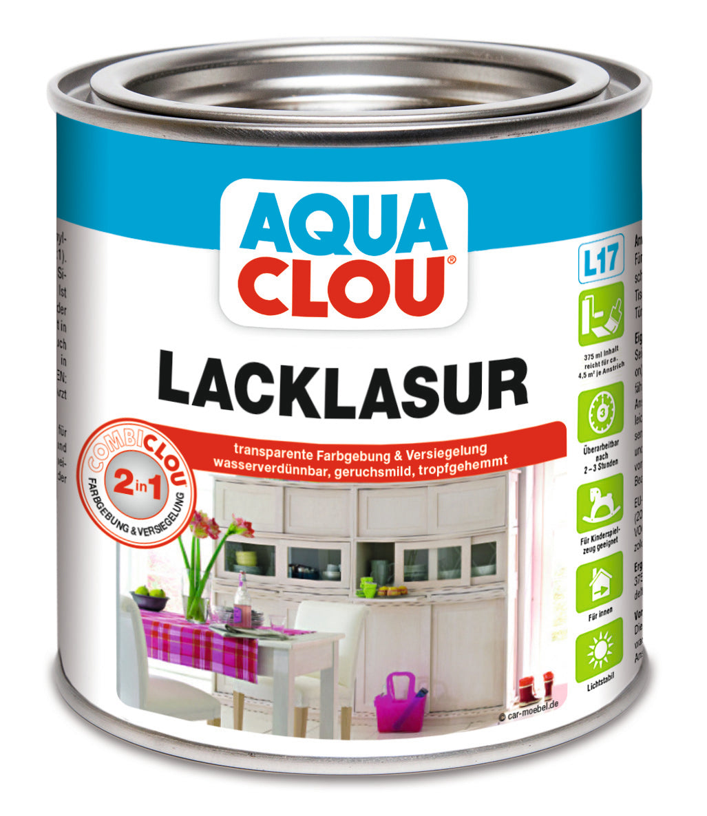 Aqua Clou Lack-Lasur 0,375 Liter | blau