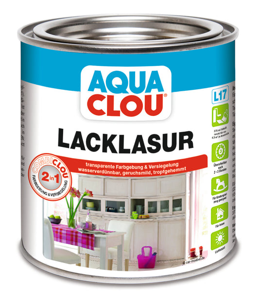 Aqua Clou Lack-Lasur 0,375 Liter | blau