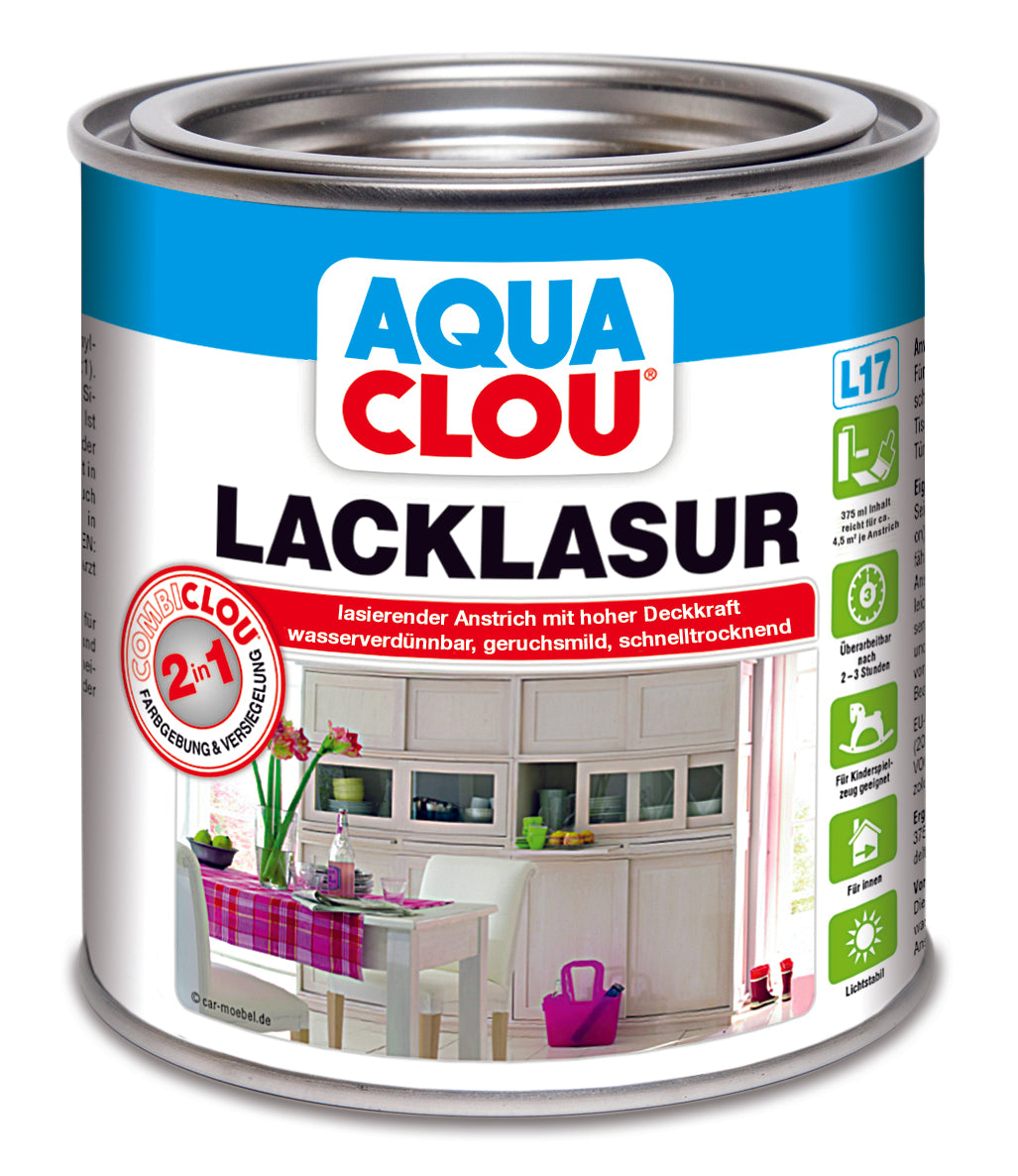 Aqua Clou Lack-Lasur 0,375 Liter | Dunkelnussbraun