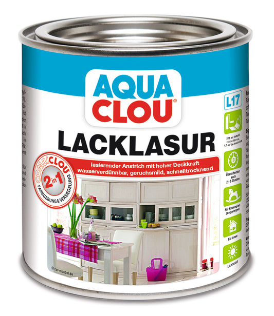 Aqua Clou Lack-Lasur 0,375 Liter | weiß