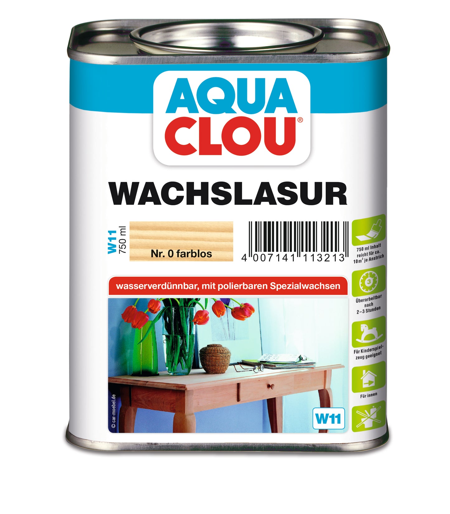 Aqua Clou Wachslasur 0,75 Liter | farblos