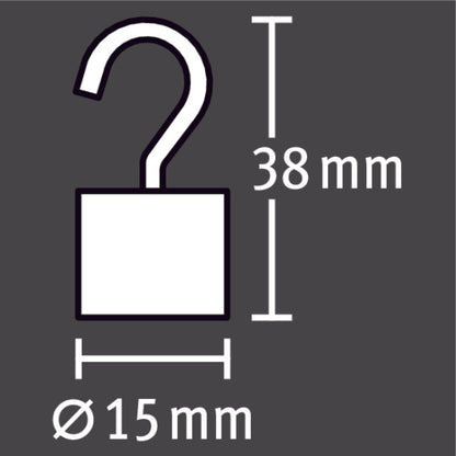 Magnethaken Neodym silb.15mmH38mm 2St.