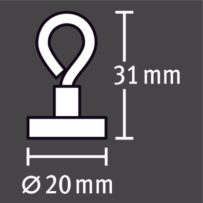 Topfmagnet Neodym mit Öse 20mm H31mm 2St