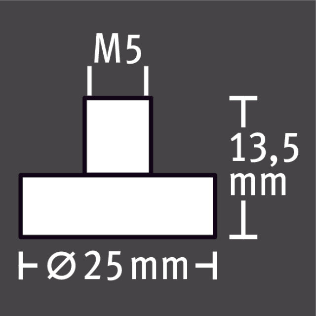 Topfmagnet Neodym Gewindebuchse gum.25mm