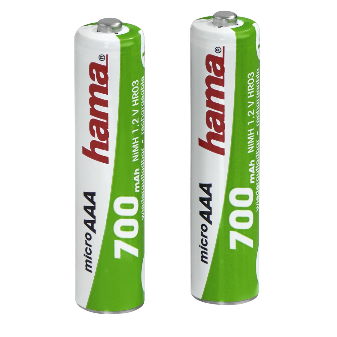 NiMH-Akkus 2x AAA 700 mAh 1,2V Größe: Micro AAA