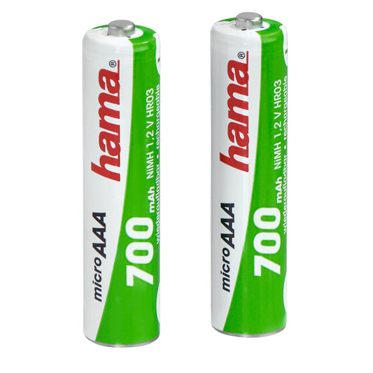 NiMH-Akkus 2x AAA 700 mAh 1,2V Größe: Micro AAA