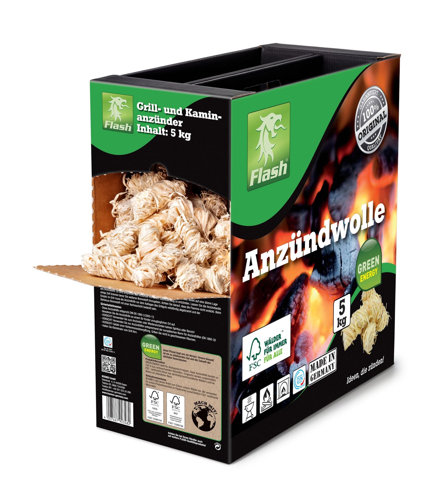 FLASH Anzündwolle 5 kg Koffer