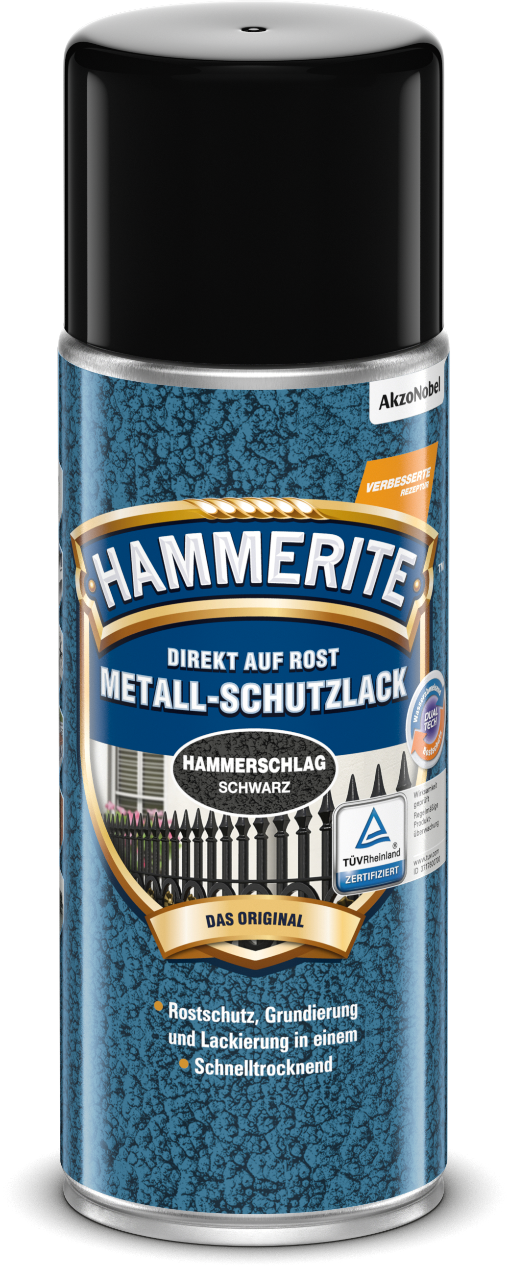 Hammerite Metallschutz-Sprühlack "Hammerschlag" 400ml | Schwarz