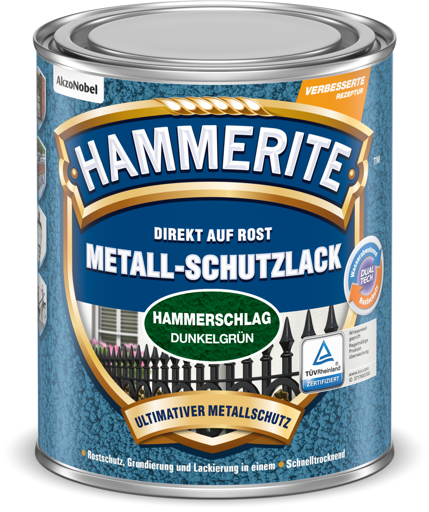 Hammerite Metallschutzlack "Hammerschlag" 2,5L | Dunkelgrün
