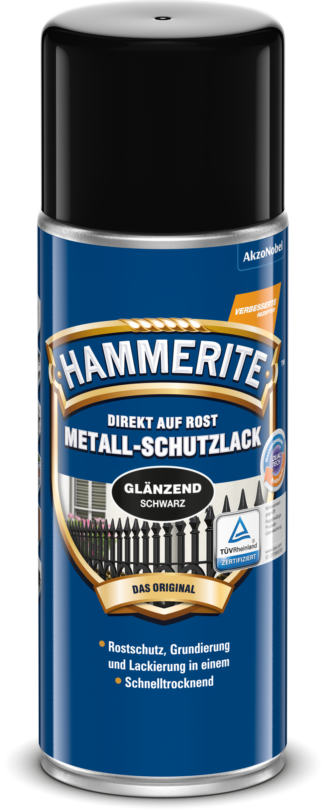 Hammerite Metall-Schutzlack 400ml | Schwarz glänzend