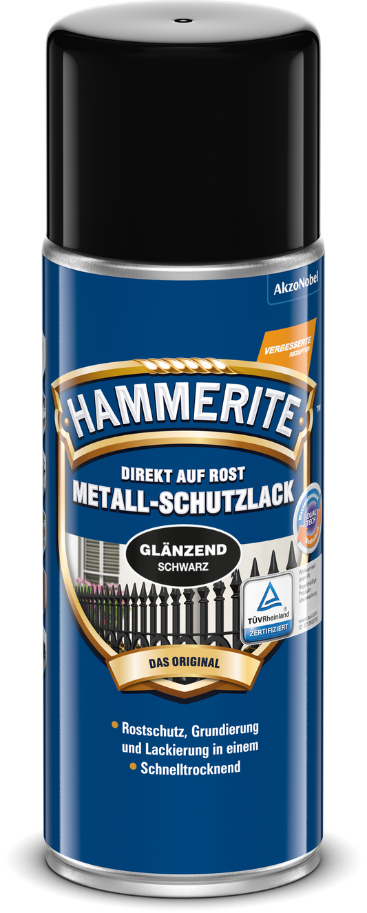 Hammerite Metall-Schutzlack 400ml | Schwarz glänzend
