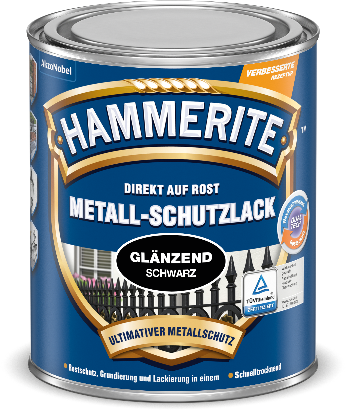 Hammerite Metallschutzlack 2,5L | Schwarz glänzend