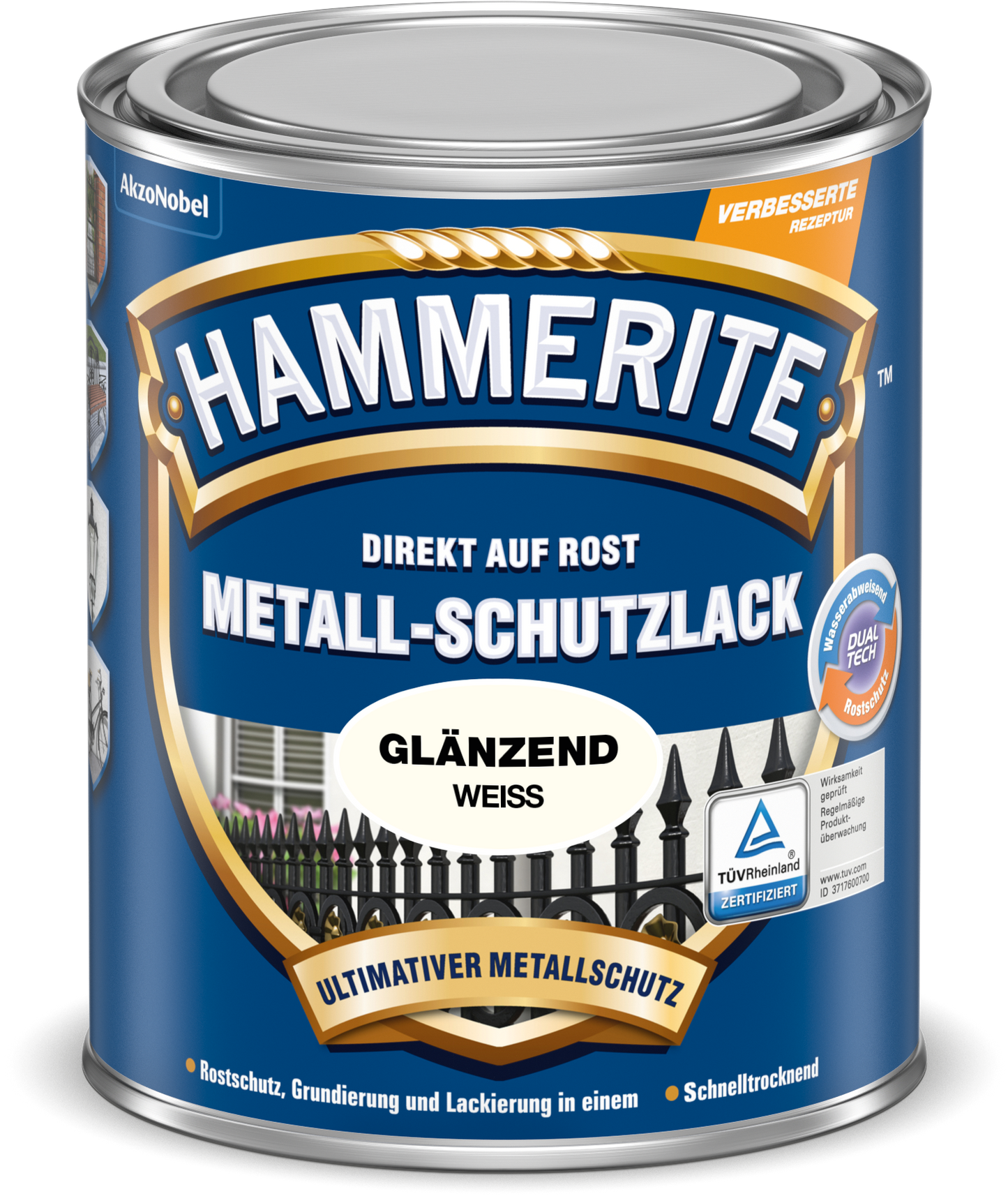 Hammerite Metall-Schutzlack 250ml | Schwarz glänzend