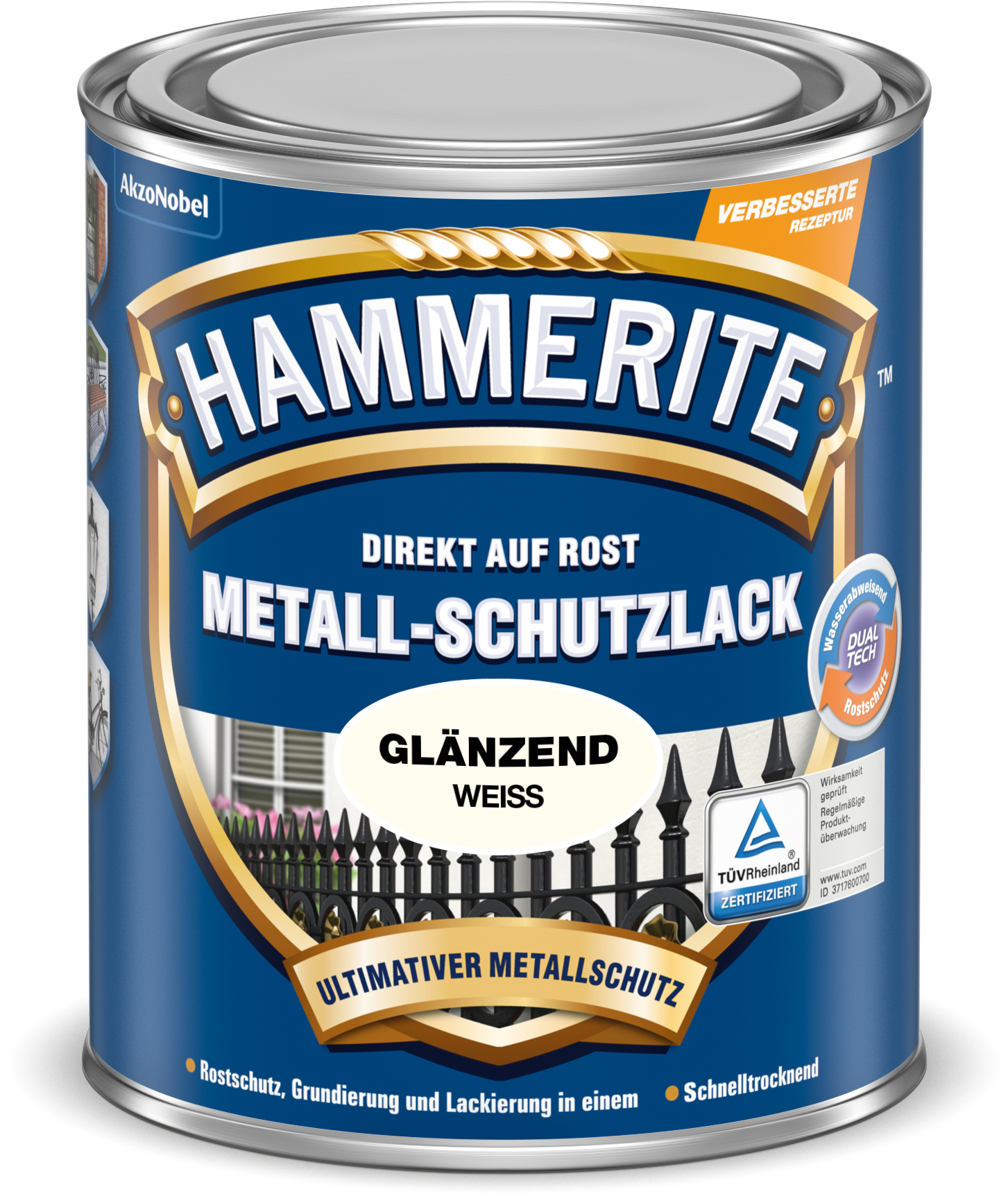 Hammerite Metall-Schutzlack 750ml | Weiß glänzend 