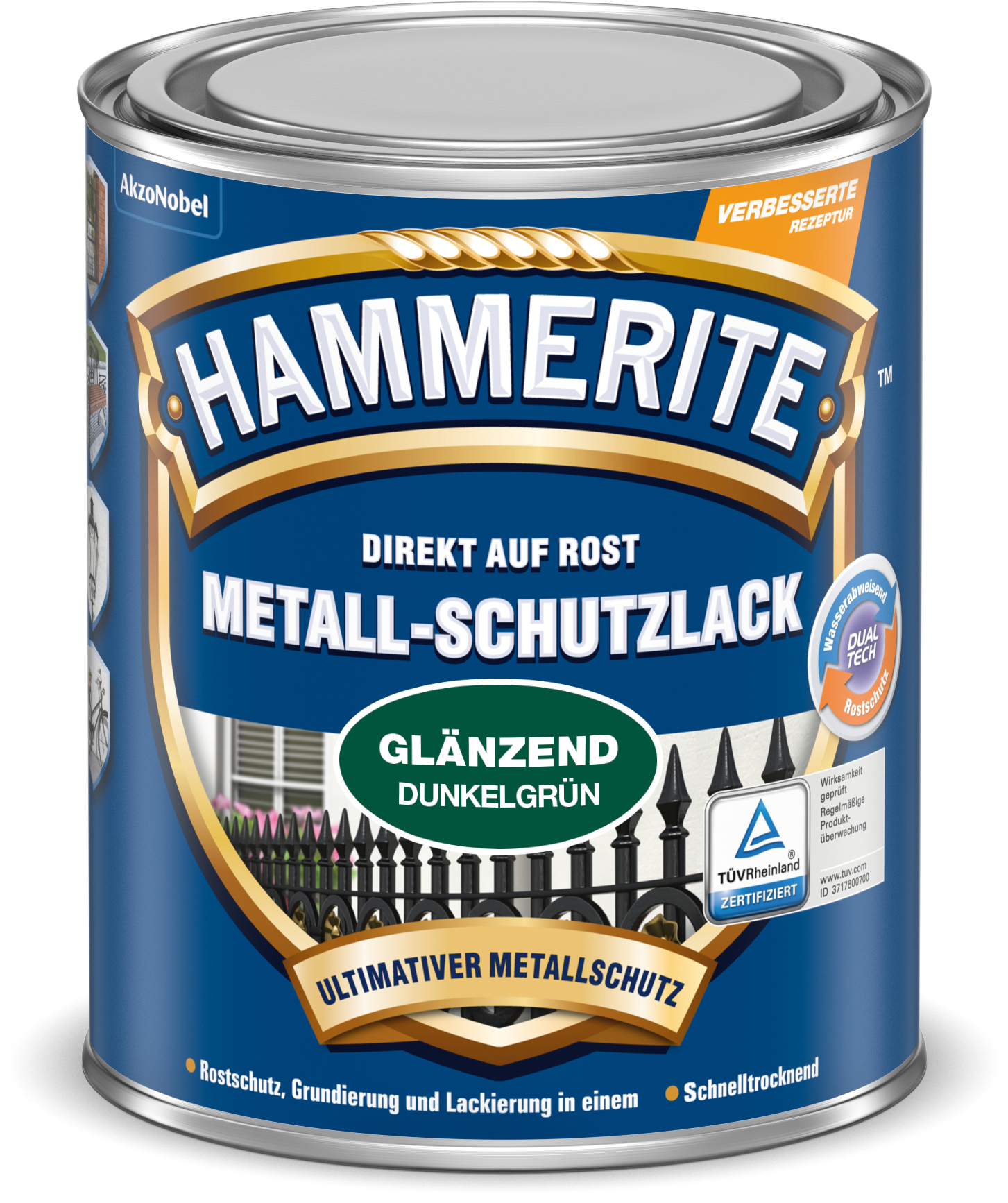 Hammerite Metallschutzlack 750ml | Dunkelgrün glänzend