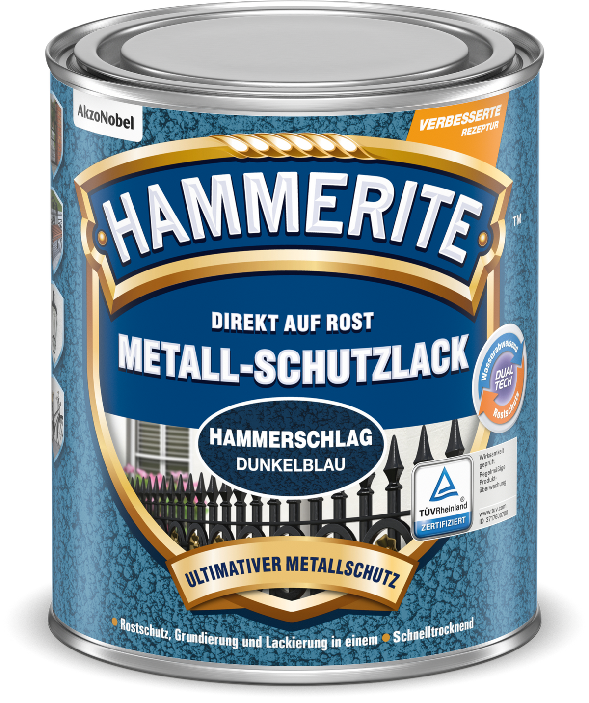 Hammerite Metallschutzlack "Hammerschlag" 250ml | Dunkelblau