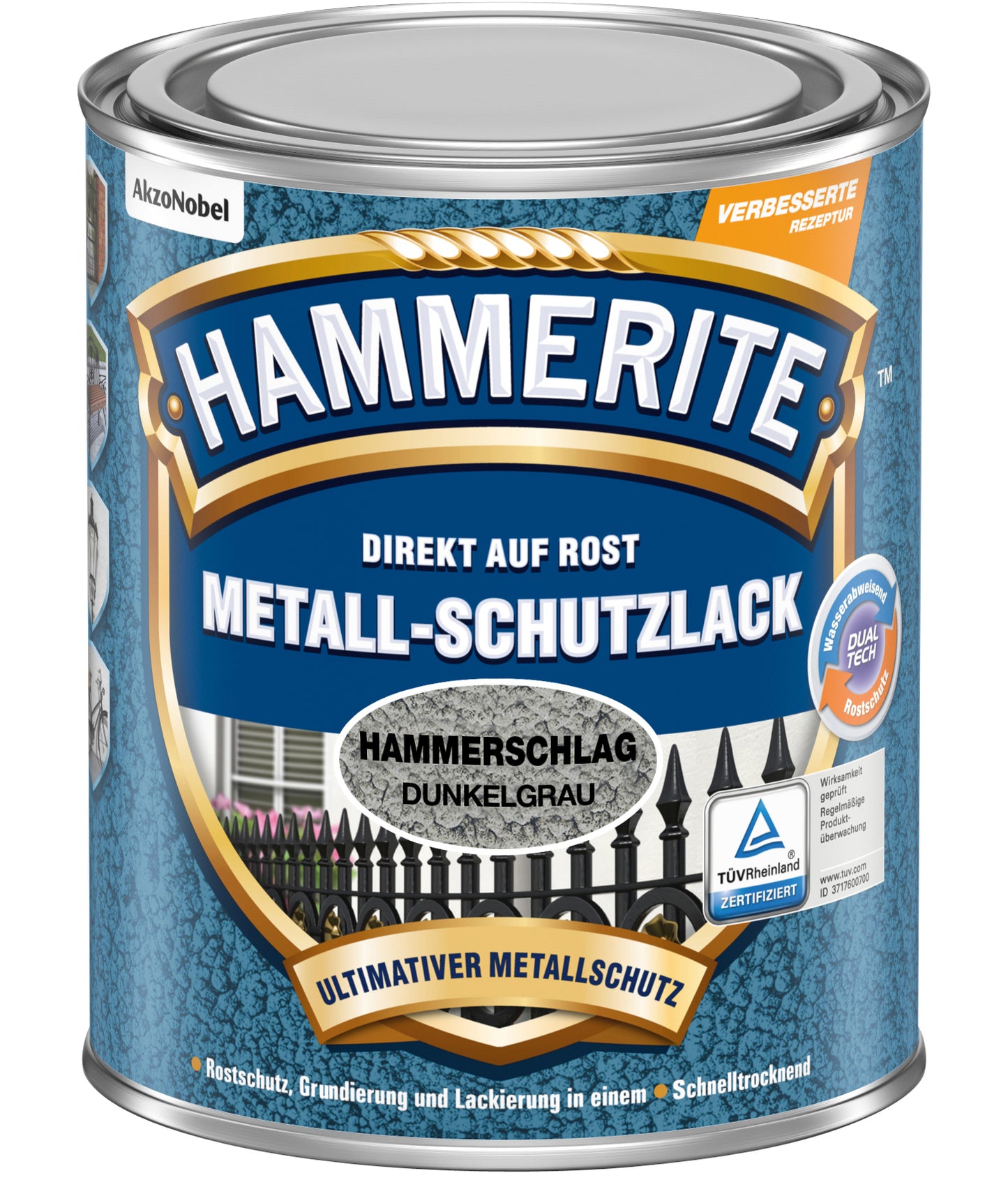 Hammerite Metallschutzlack "Hammerschlag" 750ml | Dunkelgrau