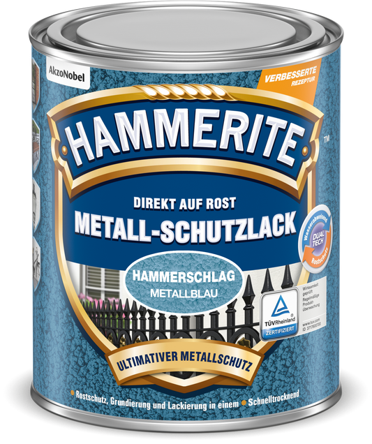 Hammerite Metallschutzlack "Hammerschlag" 250ml | Metallblau