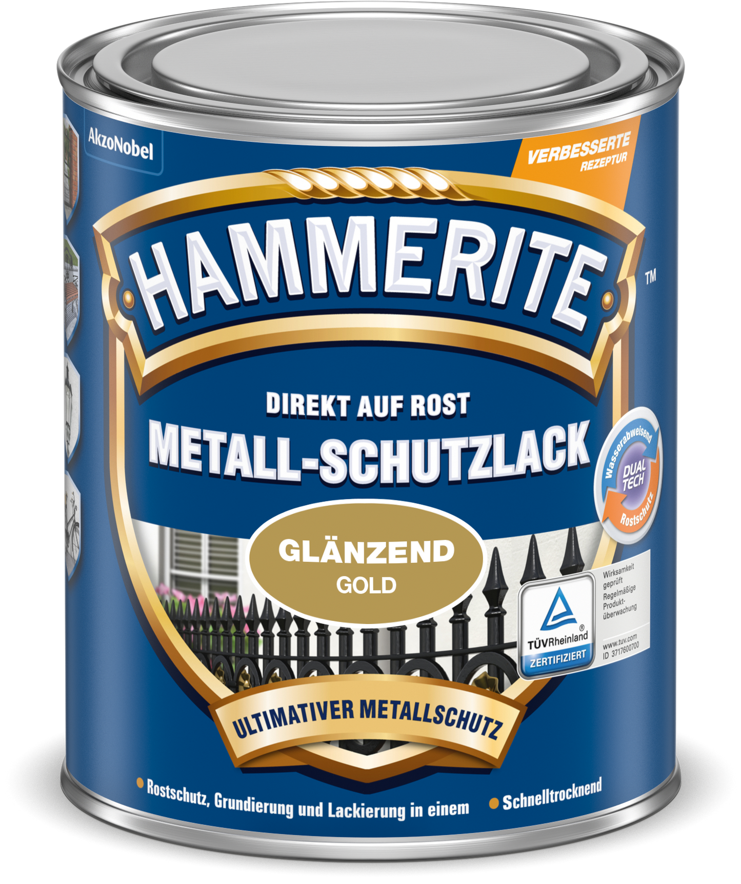 Hammerite Metallschutzlack 250ml | Gold glänzend