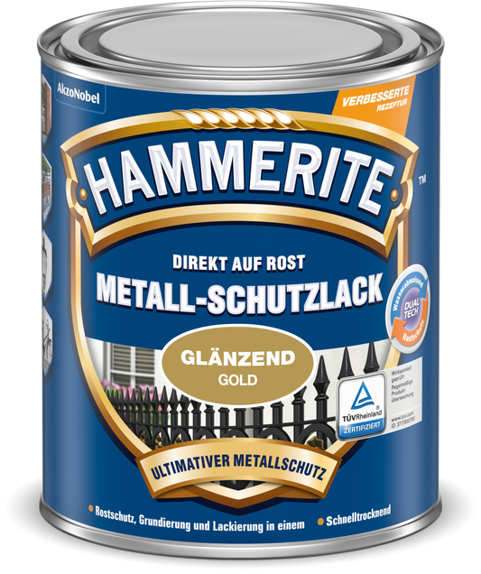 Hammerite Metallschutzlack 250ml | Gold glänzend