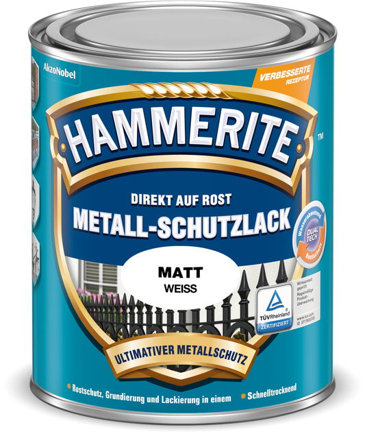 Hammerite Metallschutzlack 750ml | Matt Weiß