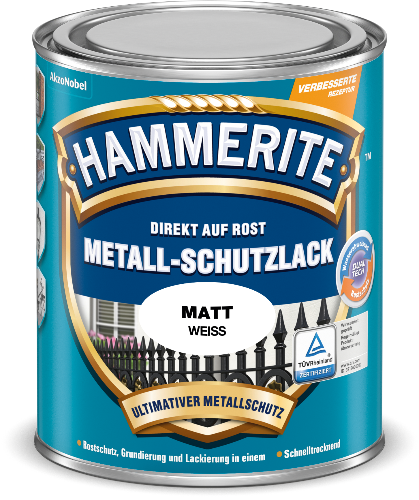 Hammerite Metallschutzlack 750ml | Matt Weiß 