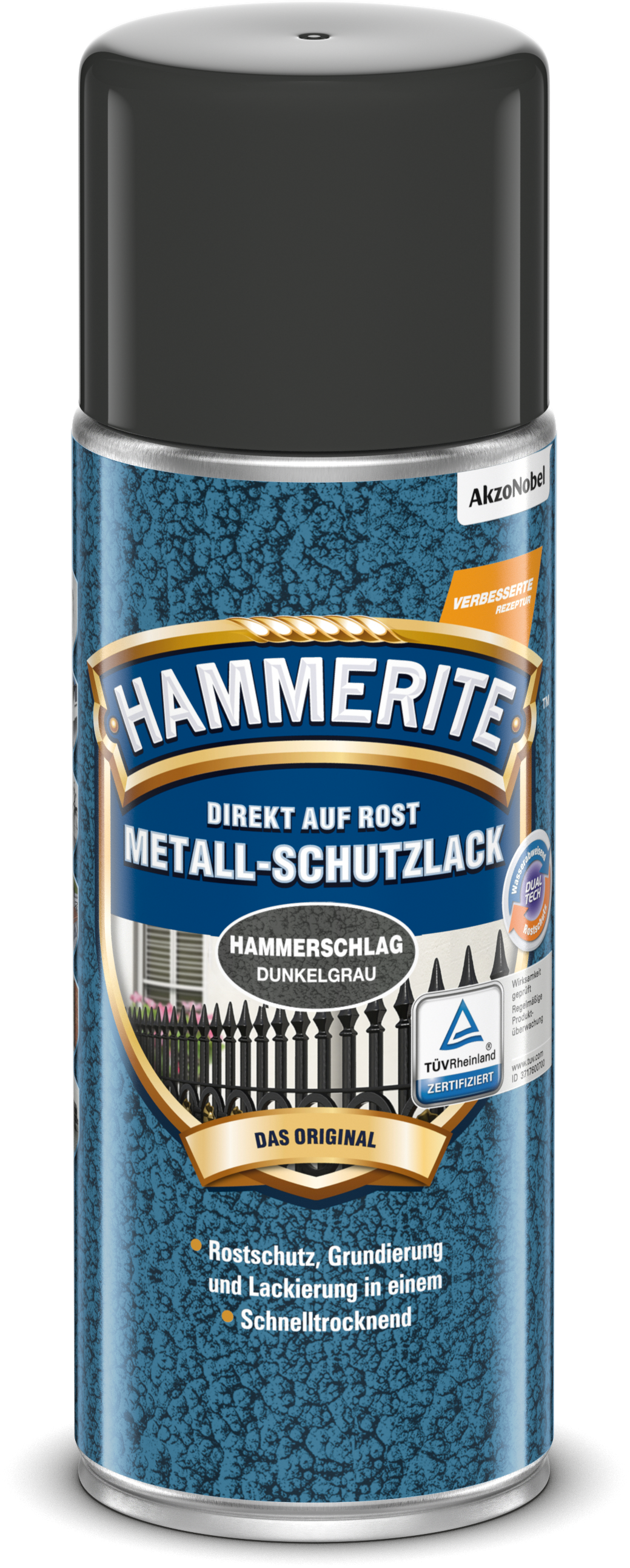 Hammerite Metallschutz-Sprühlack "Hammerschlag" 400ml | Dunkelgrau 