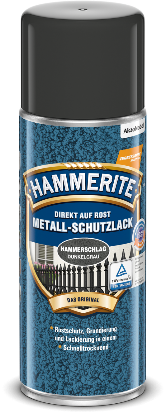 Hammerite Metallschutz-Sprühlack "Hammerschlag" 400ml | Dunkelgrau 