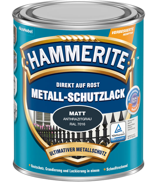 Hammerite Metallschutzlack 750ml | Matt Anthrazitgrau