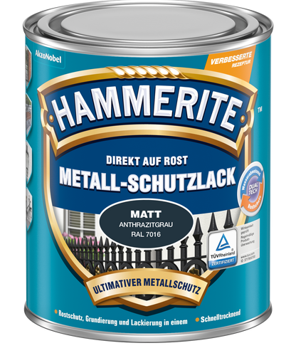 Hammerite Metallschutzlack 750ml | Matt Anthrazitgrau