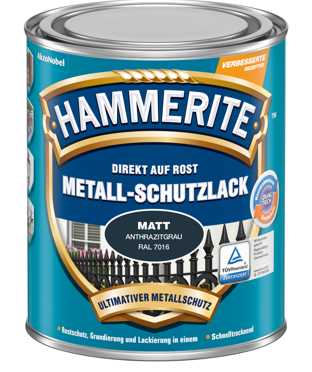 Hammerite Metallschutzlack 2,5L | Matt Anthrazitgrau