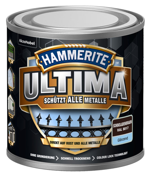 Hammerite Metall-Schutzlack ULTIMA 250ml | Schokoladenbraun RAL8017