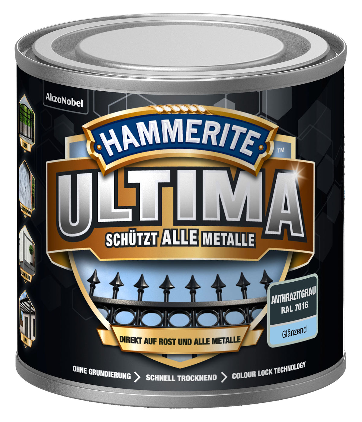 Hammerite Metall-Schutzlack ULTIMA 250ml | Anthrazitgrau RAL7016 