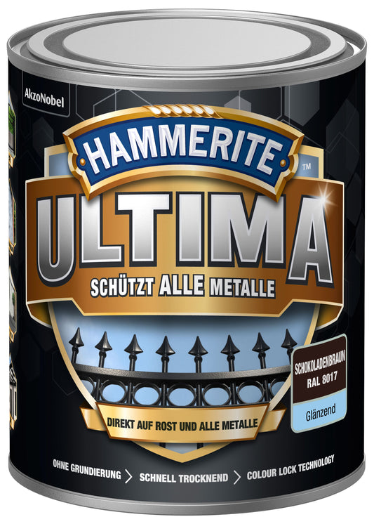 Hammerite Metall-Schutzlack ULTIMA 750ml | Schokoladenbraun RAL8017