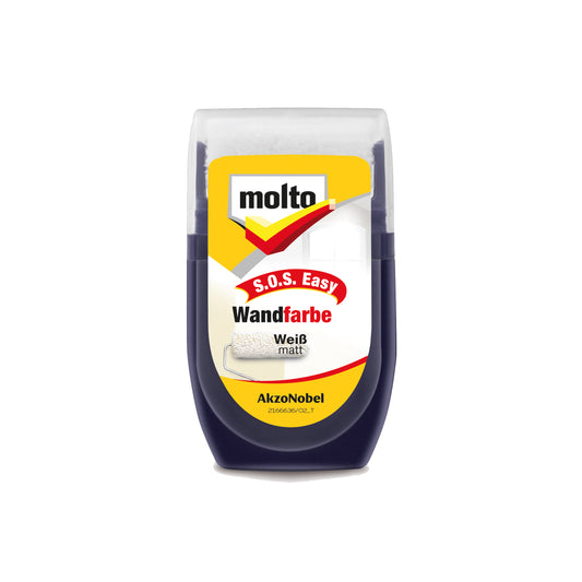 Molto S.O.S. Easy Wandfarbe im Farbroller | Weiß matt 30ml