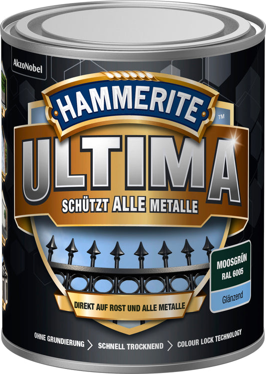 Hammerite Metall-Schutzlack ULTIMA 750ml | Moosgrün RAL6005
