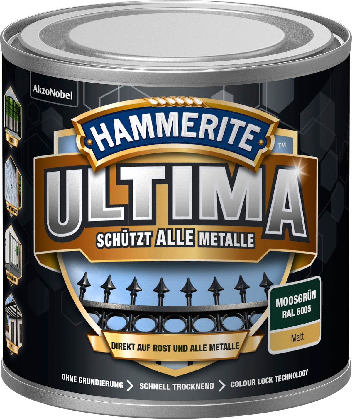 Hammerite Metall-Schutzlack ULTIMA "Matt" 250ml | Moosgrün RAL6005 