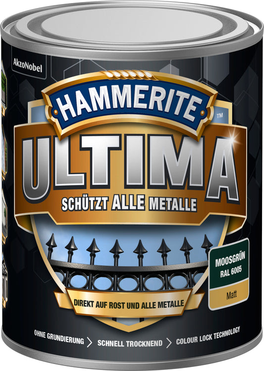 Hammerite Metall-Schutzlack ULTIMA "Matt" 750ml | Moosgrün RAL6005