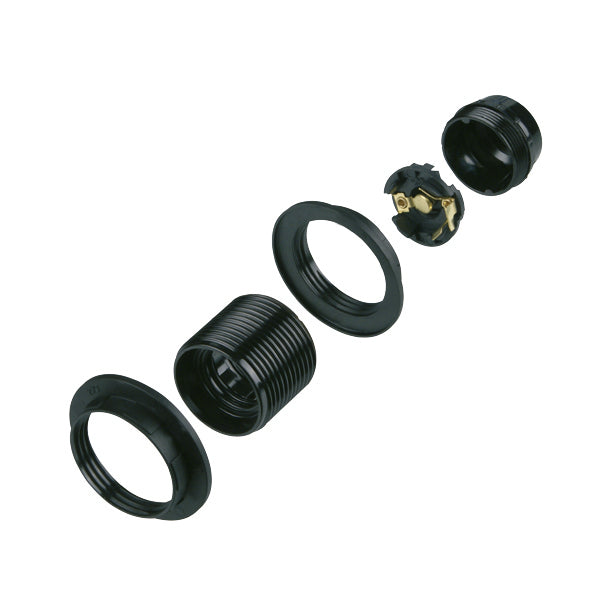 Fassung E 27 ISO m.2 Ringen sw